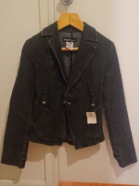 Revolt Jeans dark wash denim blazer Jacket Size M - NWT